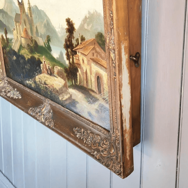 Antique Maison Wurtel Music Box Picture Clock