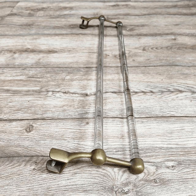 Antique Glass & Brass Towel Rail