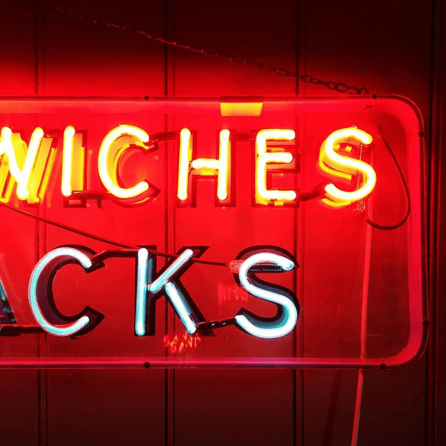 Rare 1940's Sandwiches Snacks Neon Sign SOLD! 