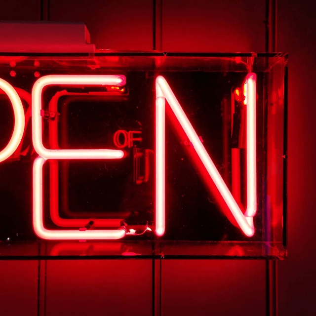 Open Neon Sign