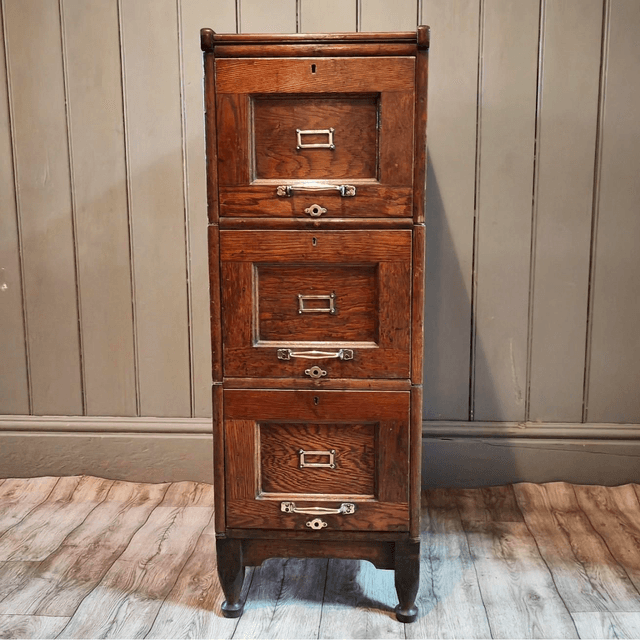 Antique Oak Filing Cabinet 