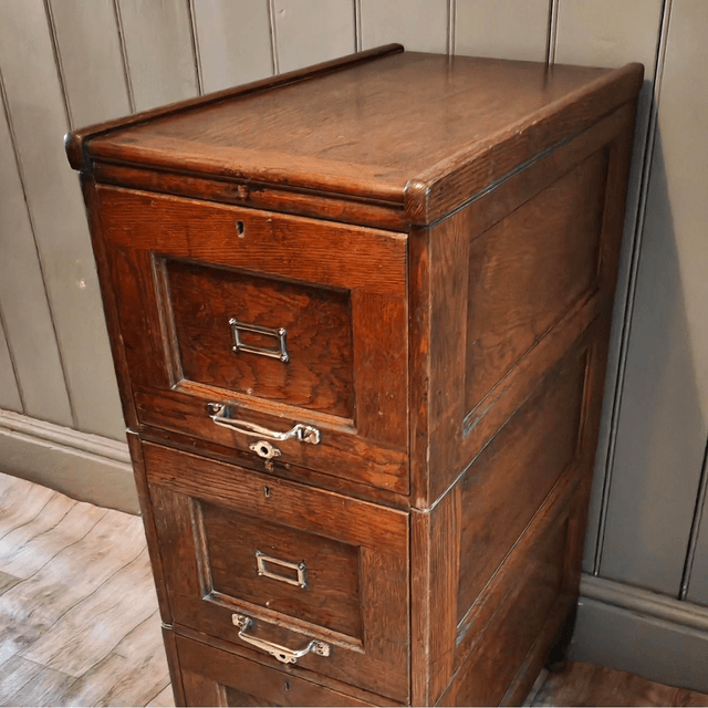 Antique Oak Filing Cabinet 