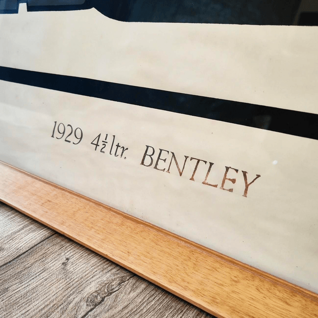 Original Vintage Motorsport Poster Bentley 1929 4 1/2 Litre Racing Car Sport