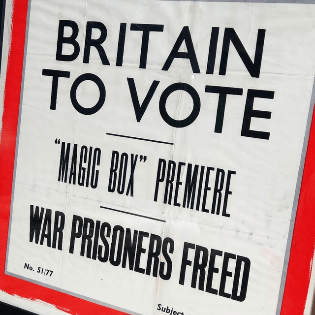 Pathe News Theatre Poster (Britian To Vote) SOLD! 