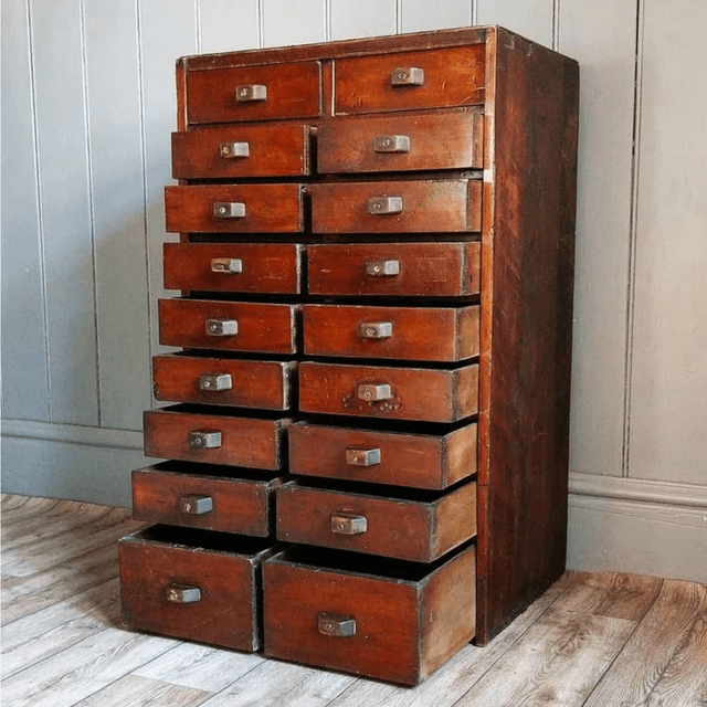 Antique Bank Of 18 Drawers SOLD! 