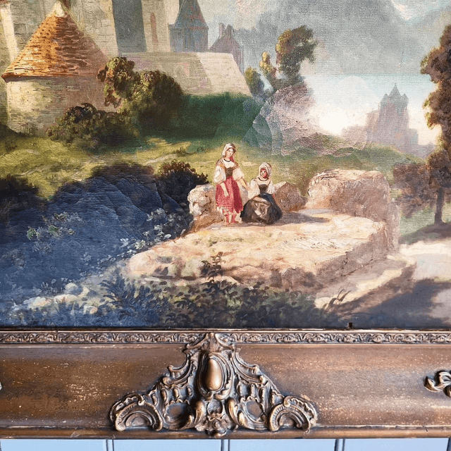 Antique Maison Wurtel Music Box Picture Clock