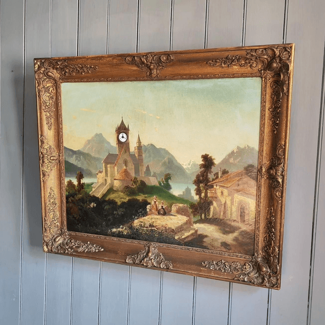 Antique Maison Wurtel Music Box Picture Clock