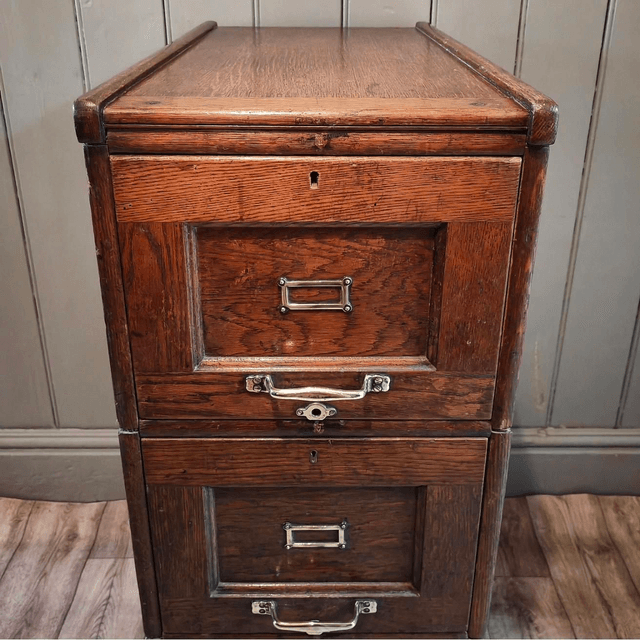 Antique Oak Filing Cabinet 