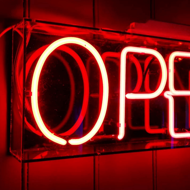 Open Neon Sign