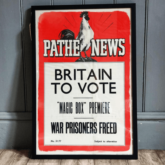 Pathe News Theatre Poster (Britian To Vote) SOLD! 